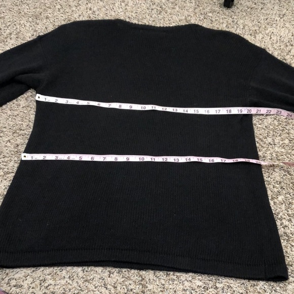 Vintage 80s Sweater Size Medium Black Gold Sequin Beaded Grape Vine Leaves - Picture 5 of 7